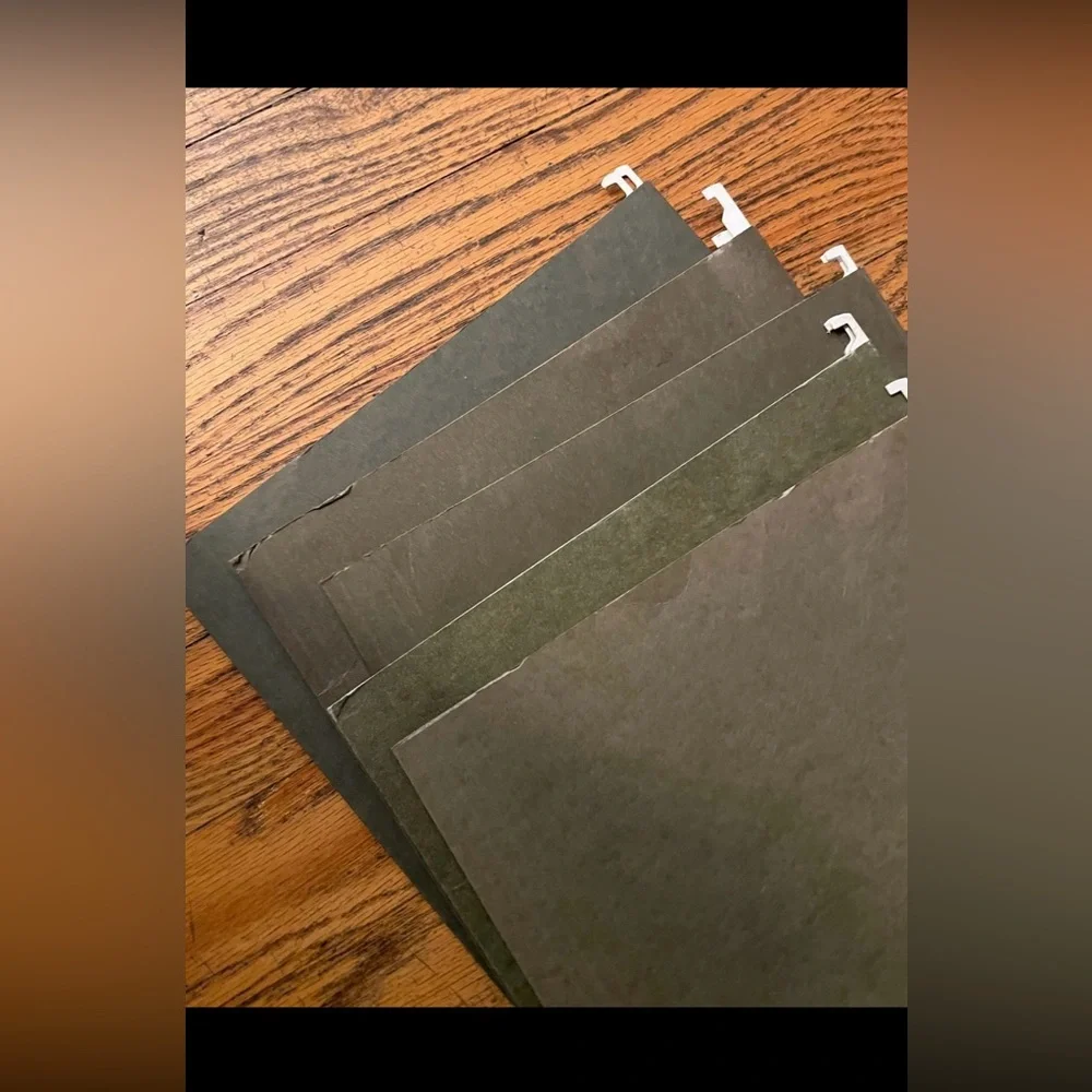 Vintage Hanging File Folders Green Dark Green